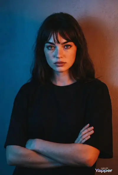 Moody Split-Color Portrait Prompt