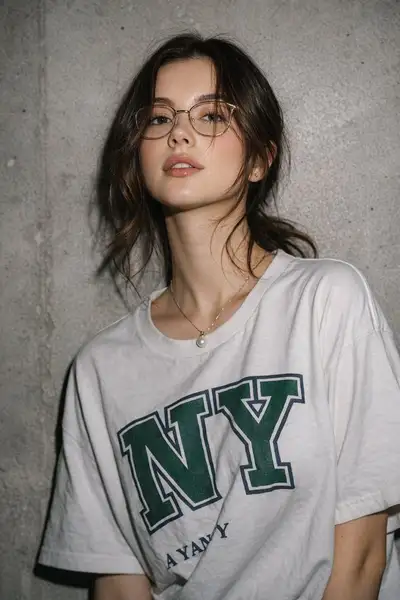 Raues Streetwear-Editorial-Porträt mit direktem Blitzlicht