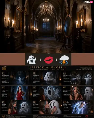 Court-métrage comédie-horreur en mashup d'emojis : le fantôme embrassé (vidéo)