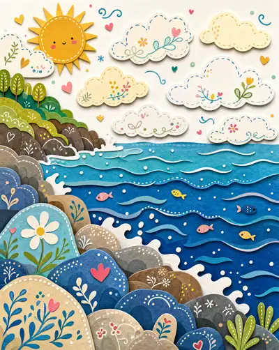 Ilustración Decorativa de Papel Plano Folclórico