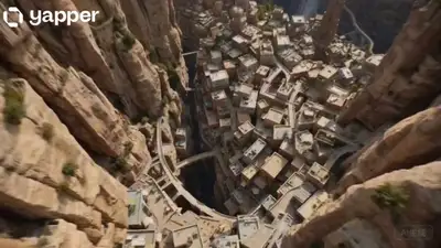 FPV Hoverbike Chase Through Canyon City