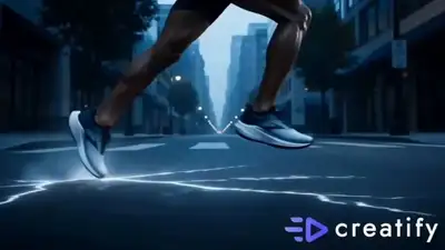 Runner morphing through landscapes sports commercial prompt