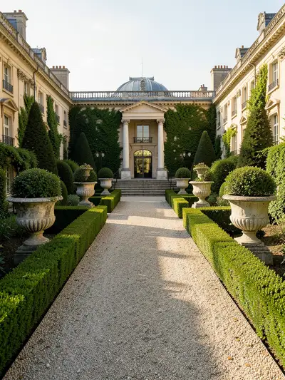 Classical French palace garden architecture photo