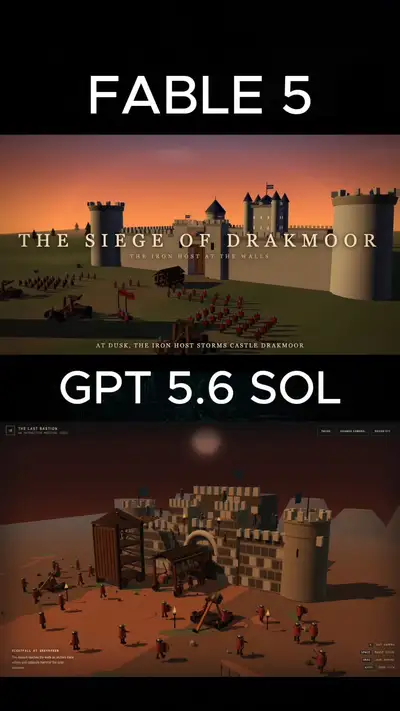 Castle siege battle animation in a single HTML file