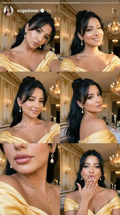 Belle-Inspired Yellow Ballgown Selfie Grid Prompt
