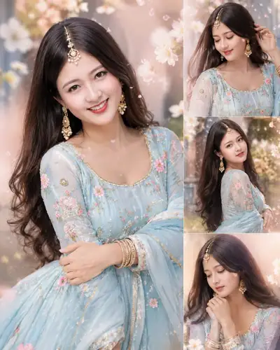 Dreamy Pastel Editorial Portrait Collage