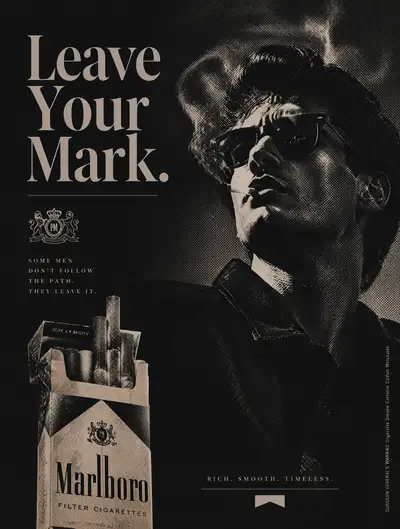 Stylized Dither Effect Cigarette Brand Ad