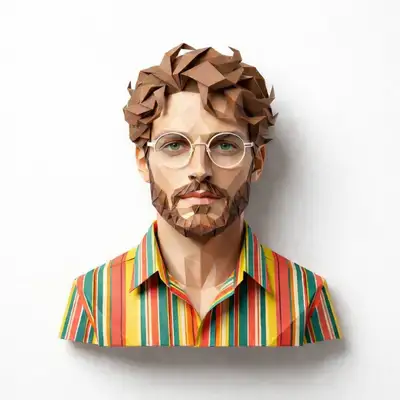 Low-Poly Paper-Craft Portrait Bust