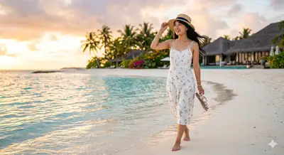 Ultra-Realistic Tropical Vacation Portrait