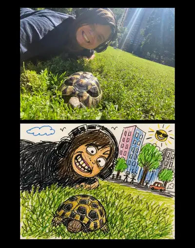 Convertí una foto en un dibujo garabateado feo y divertido