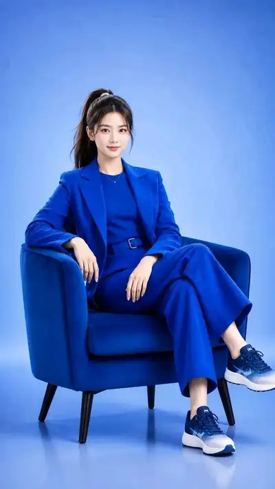 Luxury Royal Blue Fashion Portrait