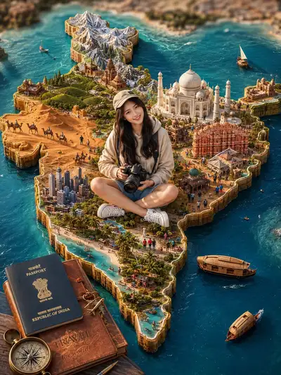 3D Miniature Travel Diorama of India
