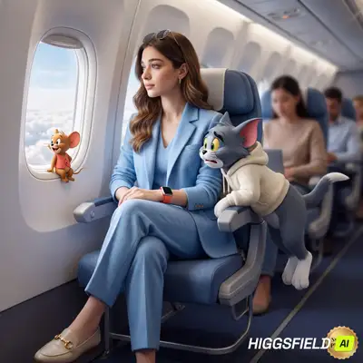 Cinematic Airplane Editorial with Tom and Jerry