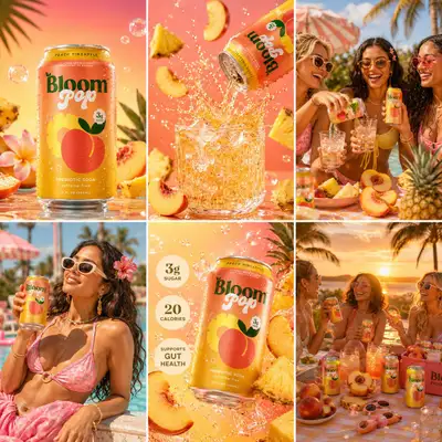 Bloom Pop Peach Pineapple Campaign Prompt