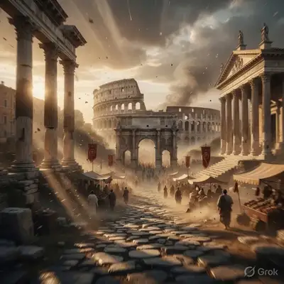 Vol de drone FPV à travers la Rome antique