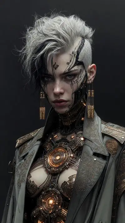 Cyberpunk Woman Portrait Prompt