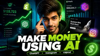 利用AI赚钱主题的爆款YouTube缩略图
