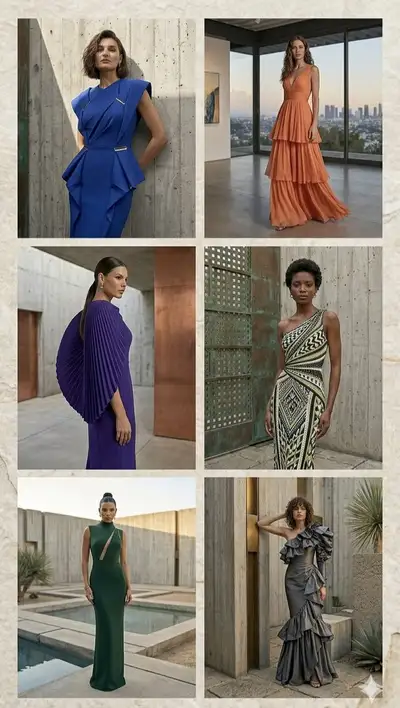 Architectural High-Fashion Evening Gown Collage