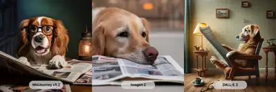 Perro leyendo el periódico