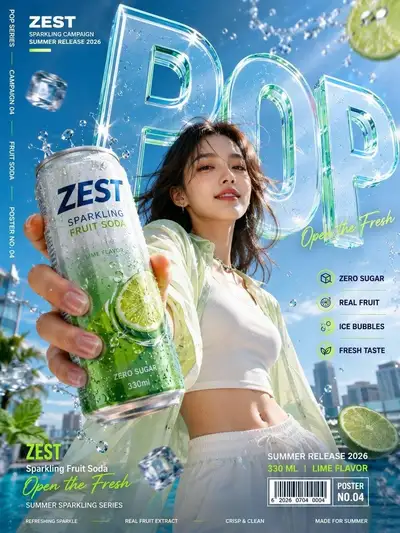 Póster de Campaña Comercial para Marca Ficticia
