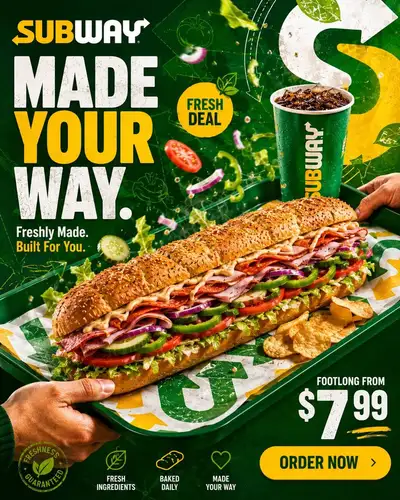 Anúncio Herói do Sanduíche Footlong do Subway