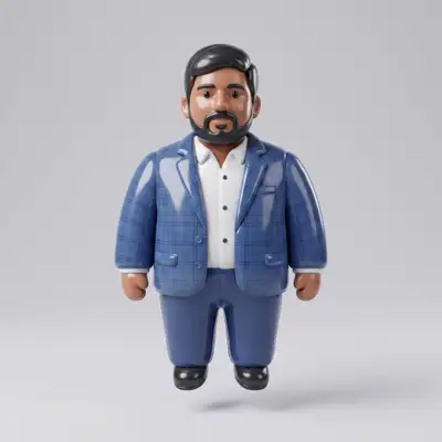 Glossy inflated plastic collectible toy render