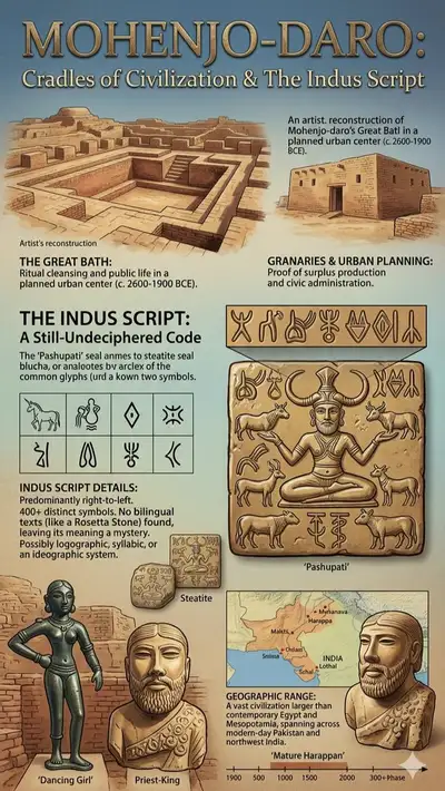Mohenjo-Daro Civilization Educational Infographic