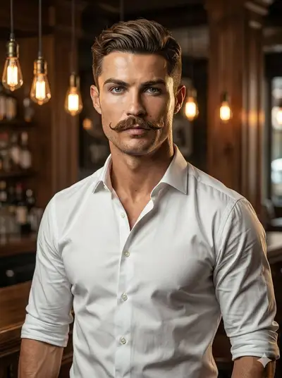 Cinematic Vintage Bar Portrait