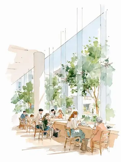 建筑插画提示词模板