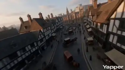 FPV Cinematic Flight Over Ancient London