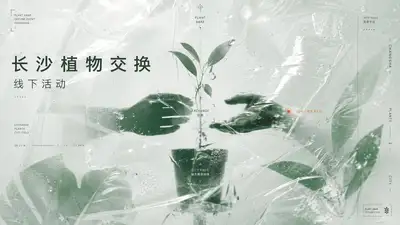 Póster abstracto de evento de intercambio de plantas