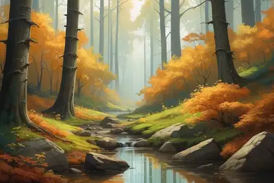 Serene Autumn Forest Scene