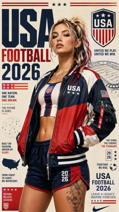 USA Football 2026 fashion campaign poster