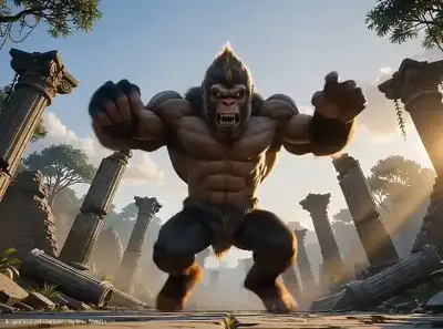 Cinematic Giant Gorilla Rampage Sequence