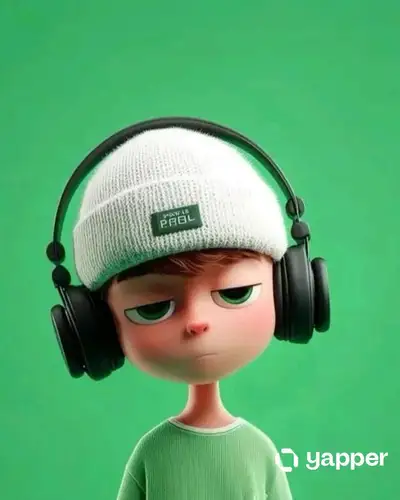 Stylized Pixar-like 3D cartoon boy character with sleepy expression