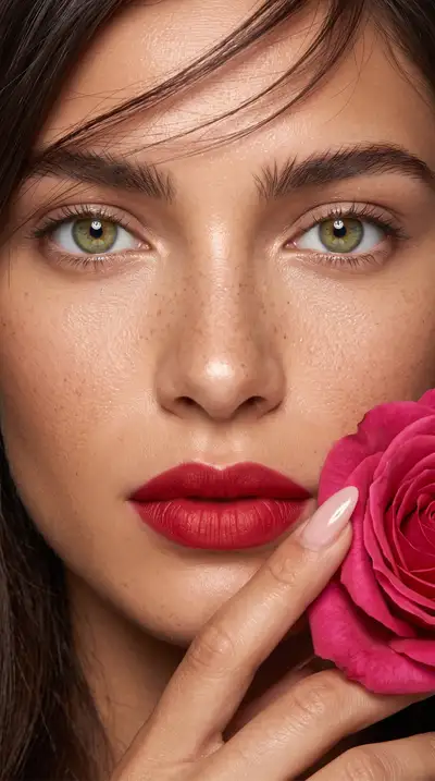 Photorealistic Luxury Beauty Close-Up Portrait