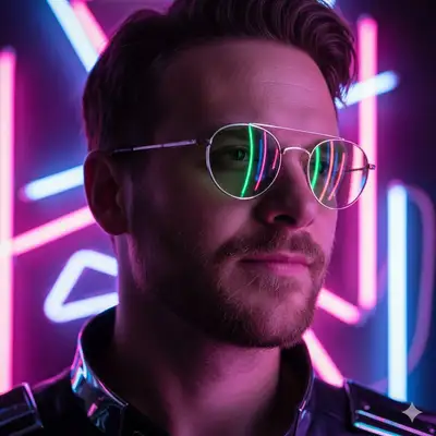Neon-Kinoporträt-Prompt
