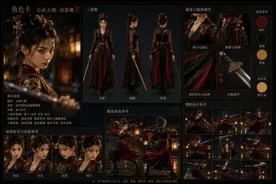 Cinematic 4x4 Storyboard for Lady Gongsun's Sword Dance