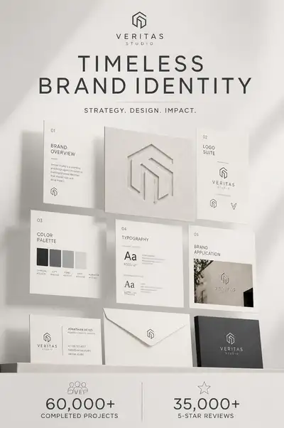 Vertical minimalist brand identity editorial visual