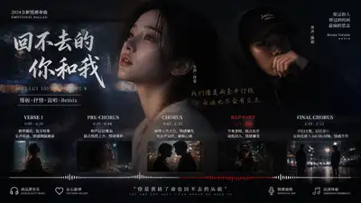 Chinese cinematic emotional ballad prompt with rap breakdown