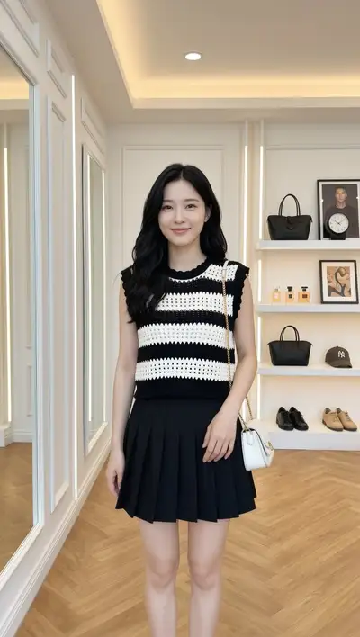 Photorealistic Korean Boutique Fashion Portrait