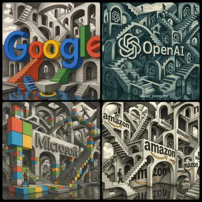 Logo in Escher Surreal Architecture