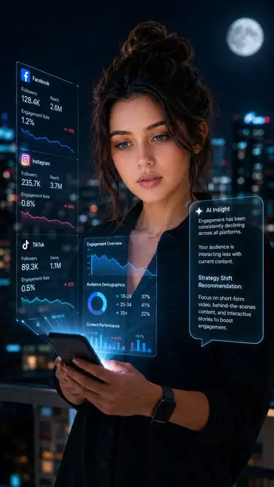 Cinematic AI Social Media Concept Portrait