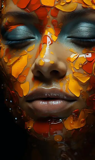 Abstract Mosaic Woman's Face