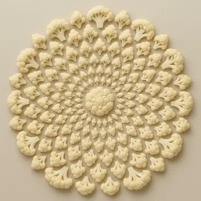 Cauliflower Mandala with Triangular Spacing
