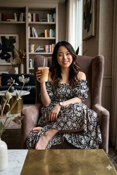 Cozy Iced Latte Portrait