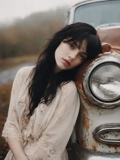 Moody Vintage Car Portrait