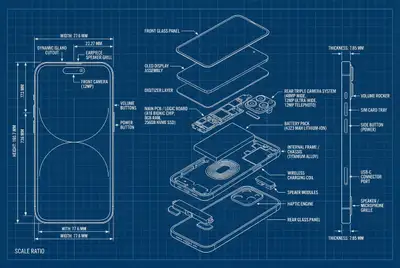Plantilla de plano ortográfico para cualquier producto