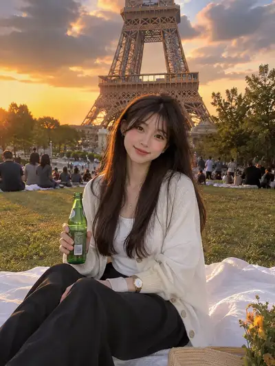 Paris Golden Hour Picnic Portrait