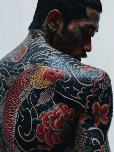 Intricate Irezumi Tattoo Portrait for Midjourney